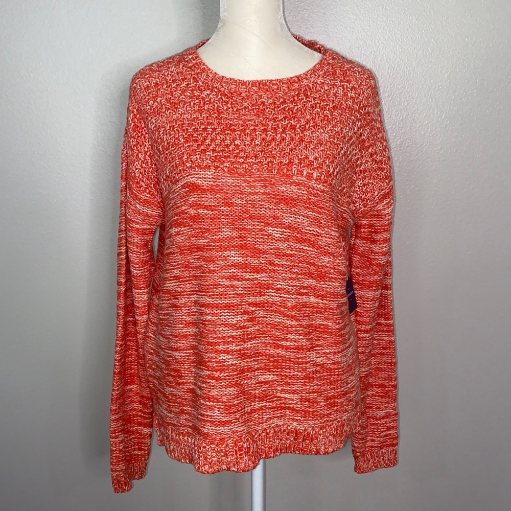 Forever 21 Orange/Cream sweater size M